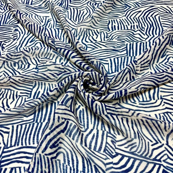 Tissu polyester maze bleu Tissu polyester maze bleu