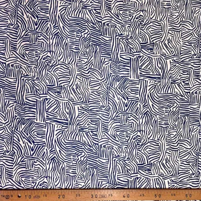 Tissu polyester maze bleu Tissu polyester maze bleu