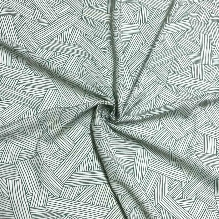Tissu viscose art déco vert canard