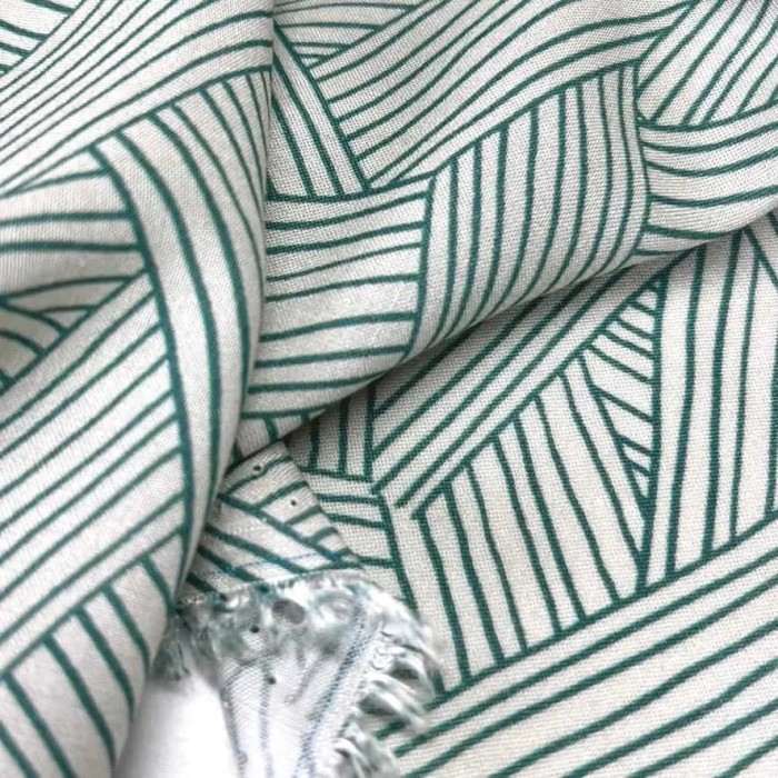 Tissu viscose art déco vert canard