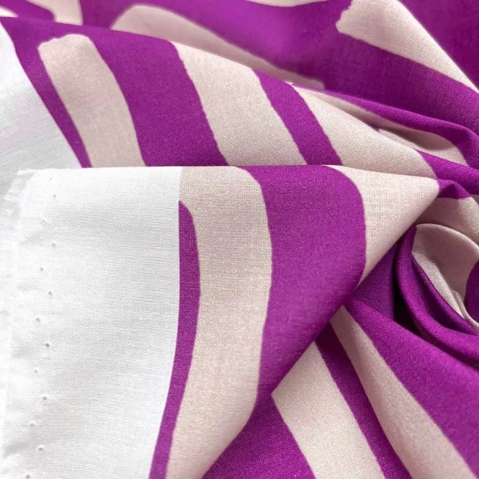 Tissu coton art déco violet Coupon 200x140cm