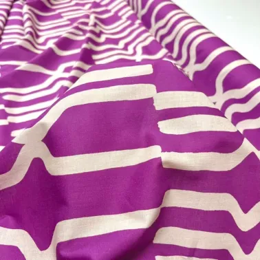 Tissu coton art déco violet