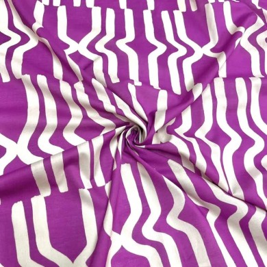 Tissu coton art déco violet Coupon 200x140cm Tissu coton art déco violet Coupon 200x140cm