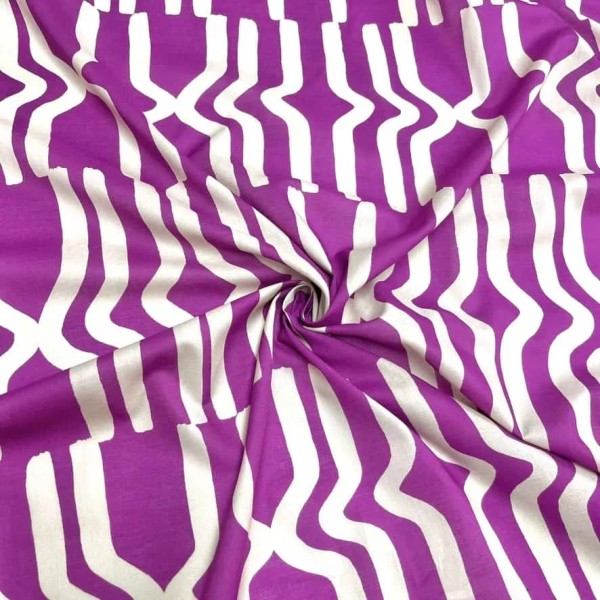 Tissu coton art déco violet Coupon 200x140cm Tissu coton art déco violet Coupon 200x140cm