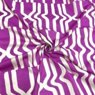 Tissu coton art déco violet Coupon 200x140cm