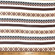 Tissu voile de polyester à rayure géométrie marron