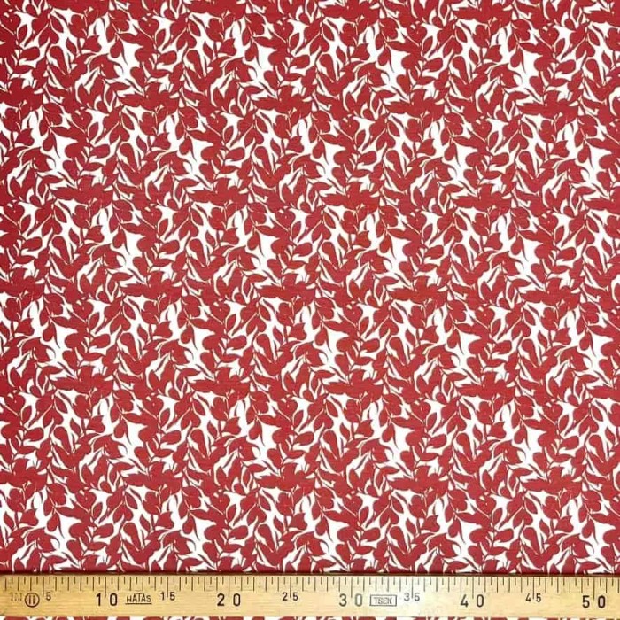 Tissu coton élasthanne nature feuille marron