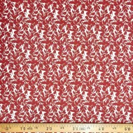 Tissu coton élasthanne nature feuille marron