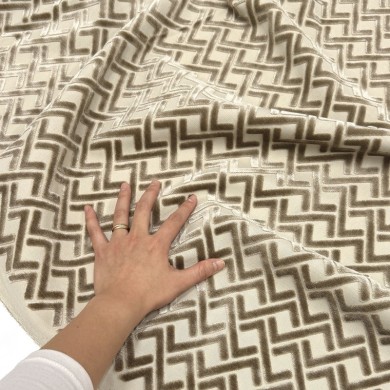Tissu velours Magnum beige - Tissu d'éditeur
