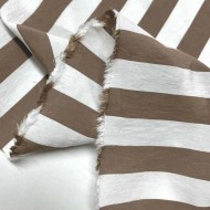Tissu viscose rayure marron - Haute couture Tissu viscose rayure marron - Haute couture