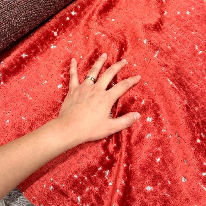 Tissu velours Style rouge piment - Tissu d'éditeur