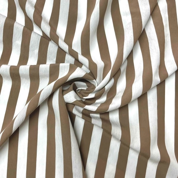 Tissu viscose rayure marron - Haute couture Tissu viscose rayure marron - Haute couture