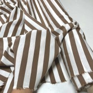 Tissu viscose rayure marron - Haute couture Tissu viscose rayure marron - Haute couture