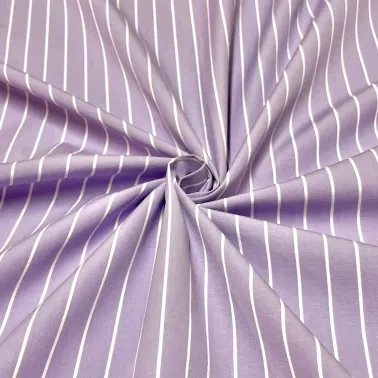 Tissu coton rayure violet - Haute couture