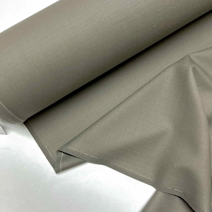 Tissu laine élasthanne taupe - Haute couture