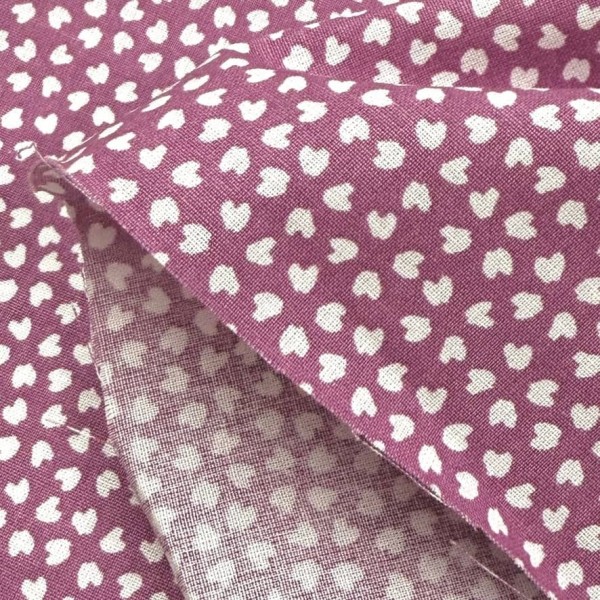 Tissu Coton imprimé Lipelpo petits pois blanc sur violine Tissu Coton imprimé Lipelpo petits pois blanc sur violine