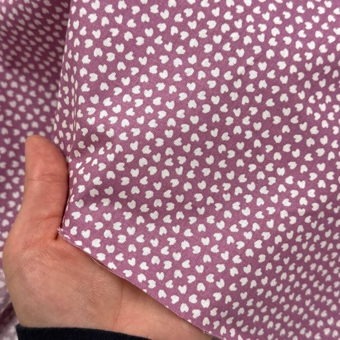 Tissu Coton imprimé Lipelpo petits pois blanc sur violine