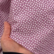 Tissu Coton imprimé Lipelpo petits pois blanc sur violine