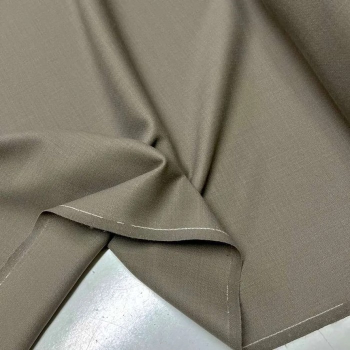 Tissu laine élasthanne taupe - Haute couture