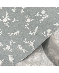 Tissu Coton imprimé Becky fleurs blanches sur vert sauge Tissu Coton imprimé Becky fleurs blanches sur vert sauge