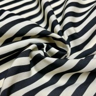 Tissu viscose rayure noir - Haute couture Tissu viscose rayure noir - Haute couture