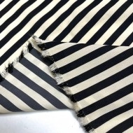 Tissu viscose rayure noir - Haute couture Tissu viscose rayure noir - Haute couture