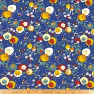 Tissu Coton imprimé Kibird oiseaux fleurs fantaisies bleu roi Tissu Coton imprimé Kibird oiseaux fleurs fantaisies bleu roi