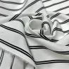 Tissu popeline de coton rayures blanc noir - Haute couture Tissu popeline de coton rayures blanc noir - Haute couture