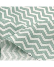 Tissu Coton imprimé Zigzag Nordique Vert d’Eau Tissu Coton imprimé Zigzag Nordique Vert d’Eau