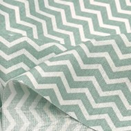 Tissu Coton imprimé Zigzag Nordique Vert d’Eau Tissu Coton imprimé Zigzag Nordique Vert d’Eau