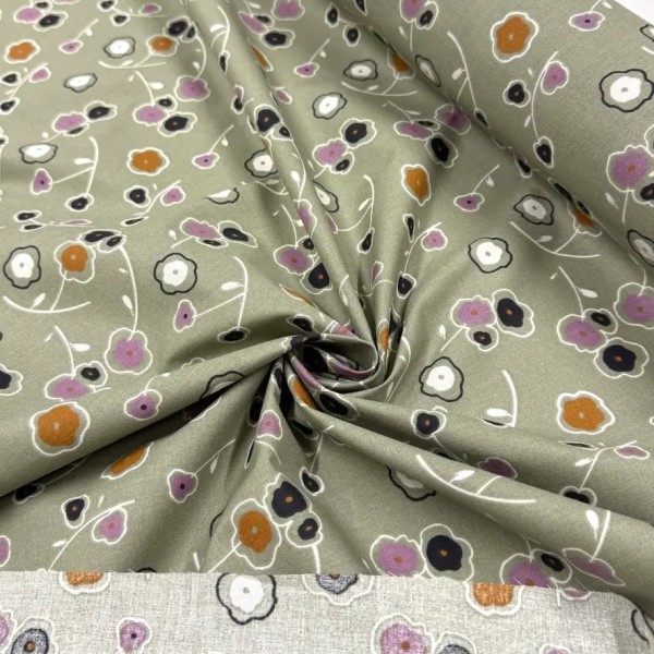 Tissu Coton imprimé Linie tilleul lilas Tissu Coton imprimé Linie tilleul lilas
