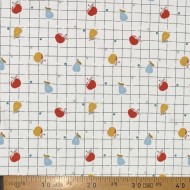 Tissu Coton imprimé fruits sur carreaux