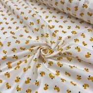 Tissu Coton imprimé Ticky Écureuil jaune