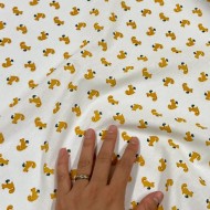 Tissu Coton imprimé Ticky Écureuil jaune