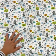Tissu Coton imprimé Dany souris à vélo multi-couleur