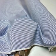 Tissu coton chambray rayures bleu - Haute couture Tissu coton chambray rayures bleu - Haute couture