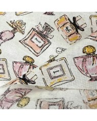 Tissu Coton imprimé Parfum rose et citron