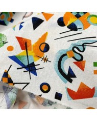 Tissu Coton imprimé Retro géométrique Kandinsky multi-couleur