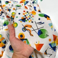 Tissu Coton imprimé Retro géométrique Kandinsky multi-couleur