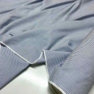 Tissu coton chambray rayures bleu - Haute couture Tissu coton chambray rayures bleu - Haute couture