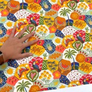 Tissu Coton imprimé Janeiro mosaïque tropicale multi-couleur