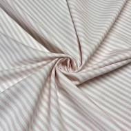 Tissu coton chambray rayures rose - Haute couture Tissu coton chambray rayures rose - Haute couture