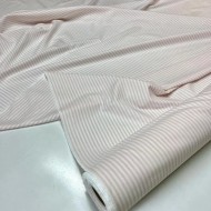 Tissu coton chambray rayures rose - Haute couture Tissu coton chambray rayures rose - Haute couture