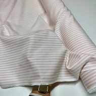 Tissu coton chambray rayures rose - Haute couture Tissu coton chambray rayures rose - Haute couture