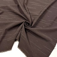 Tissu Laine polyester à rayures brisées marron foncé - Haute couture