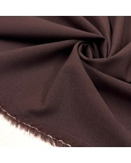 Tissu Laine polyester uni rouge brun - Haute couture