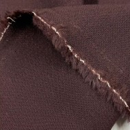 Tissu Laine polyester uni rouge brun - Haute couture