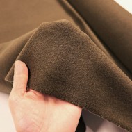 Coupon 130 X 140 Tissu laine uni marron