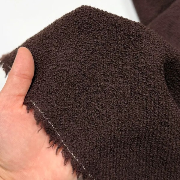 Tissu Laine bouclette marron foncé Tissu Laine bouclette marron foncé