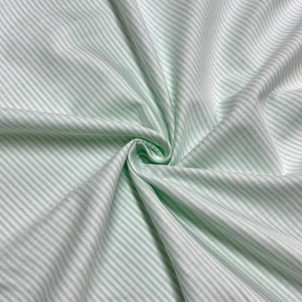 Tissu coton chambray rayures vert - Haute couture Tissu coton chambray rayures vert - Haute couture